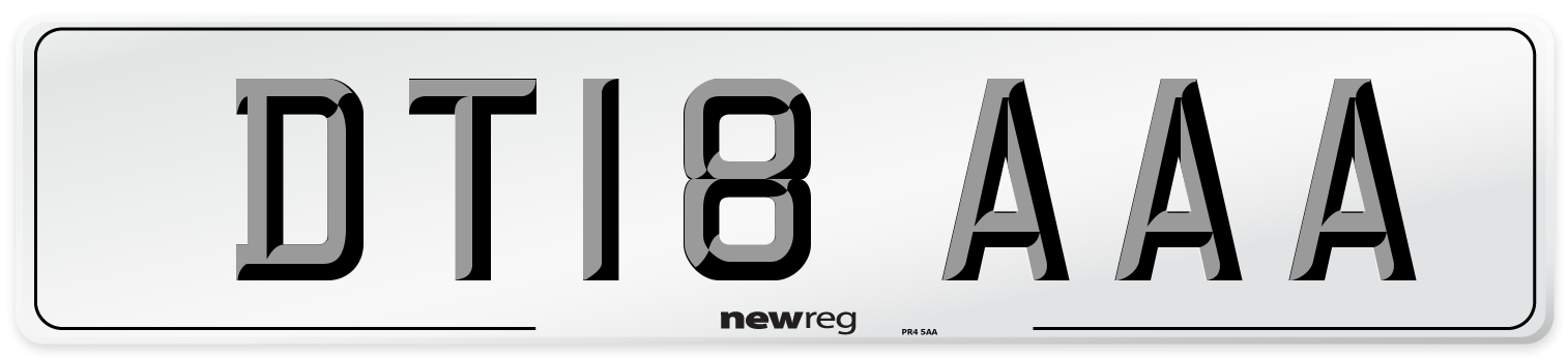 DT18 AAA Number Plate from New Reg